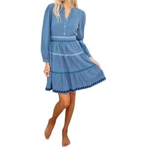 NEW ERICA WILSON surfside dress in blue